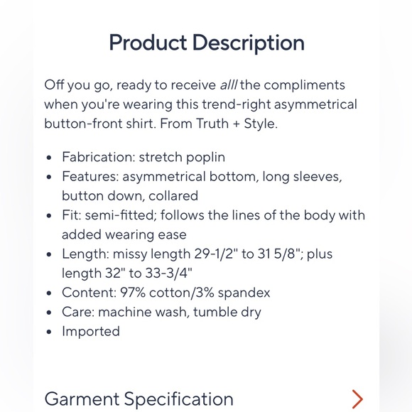 Truth + Style asymmetrical button shirt - Picture 8 of 9